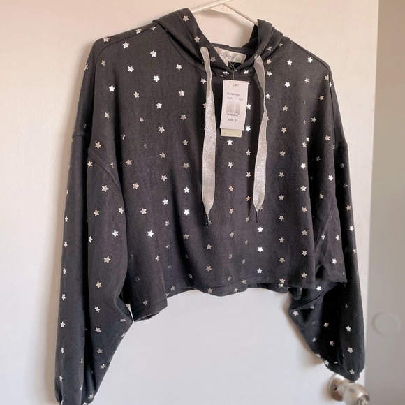 Rowa Hooded Oversized Star Cropped Sweater - Size S - Picture 2 of 13